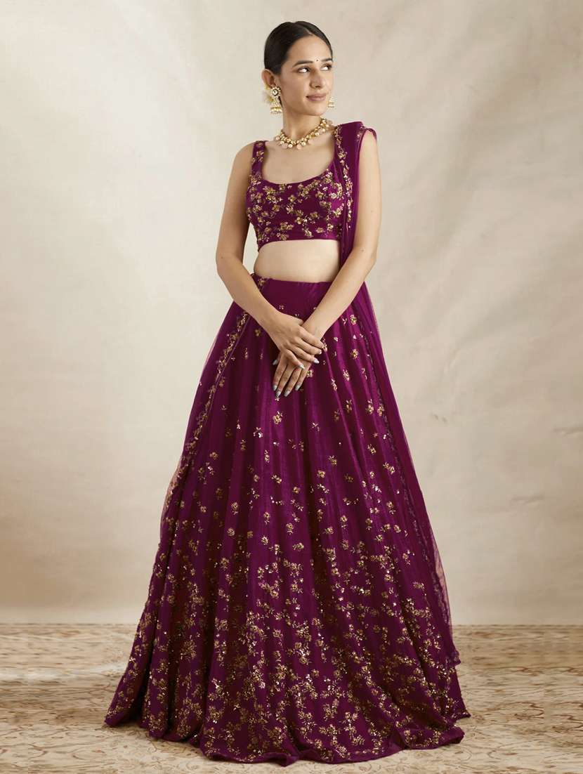 women embroidered flared lehenga choli with duppata set - 22042155 -  Standard Image - 2