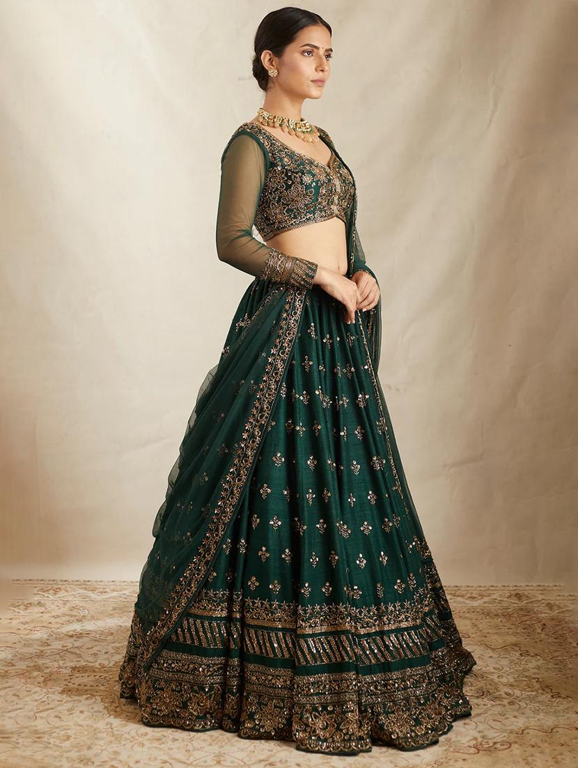 women embroidered flared lehenga choli with duppata set - 22042156 - Standard Image - 2