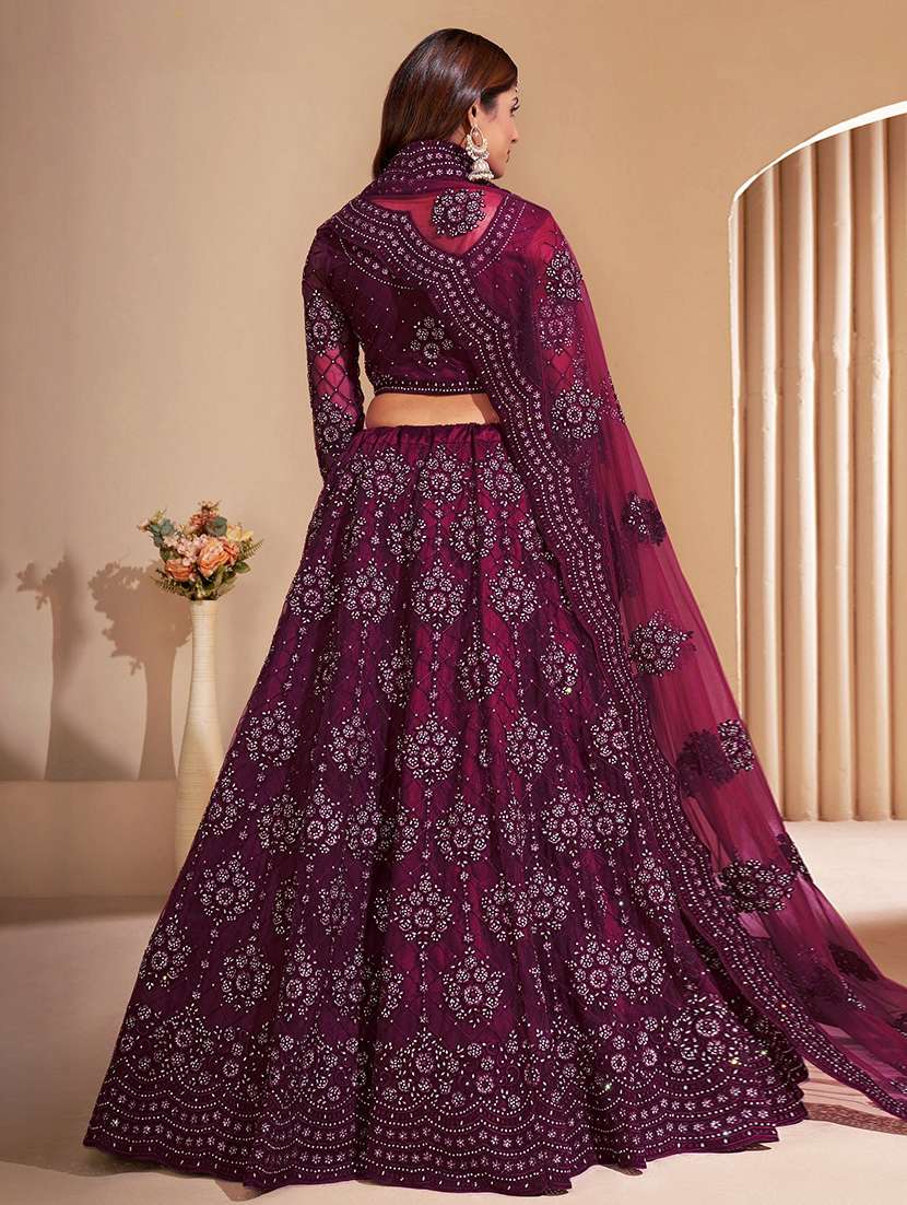 women embroidered flared lehenga choli with duppata set - 22042160 - Standard Image - 2