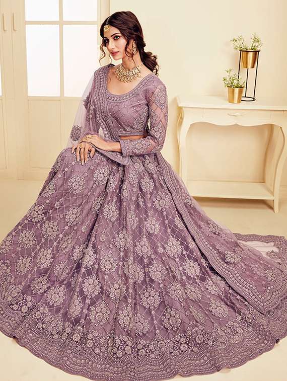 women embroidered flared lehenga choli with duppata set - 22042162 - Standard Image - 2