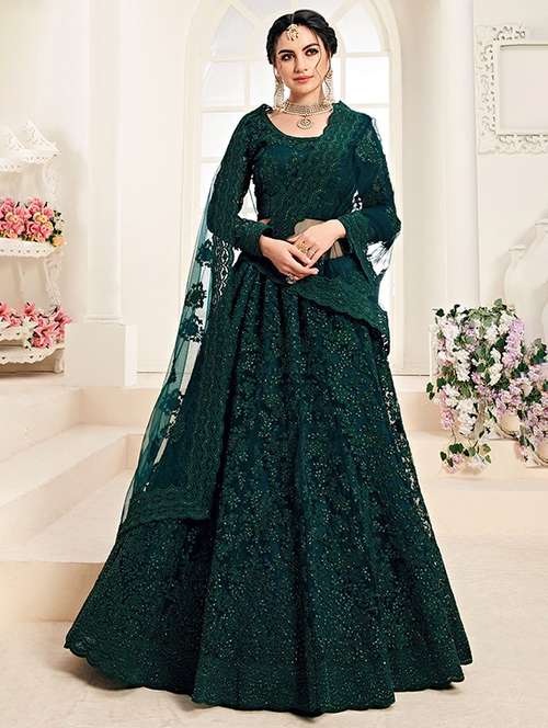 women embroidered flared lehenga choli with duppata set - 22042164 -  Standard Image - 0