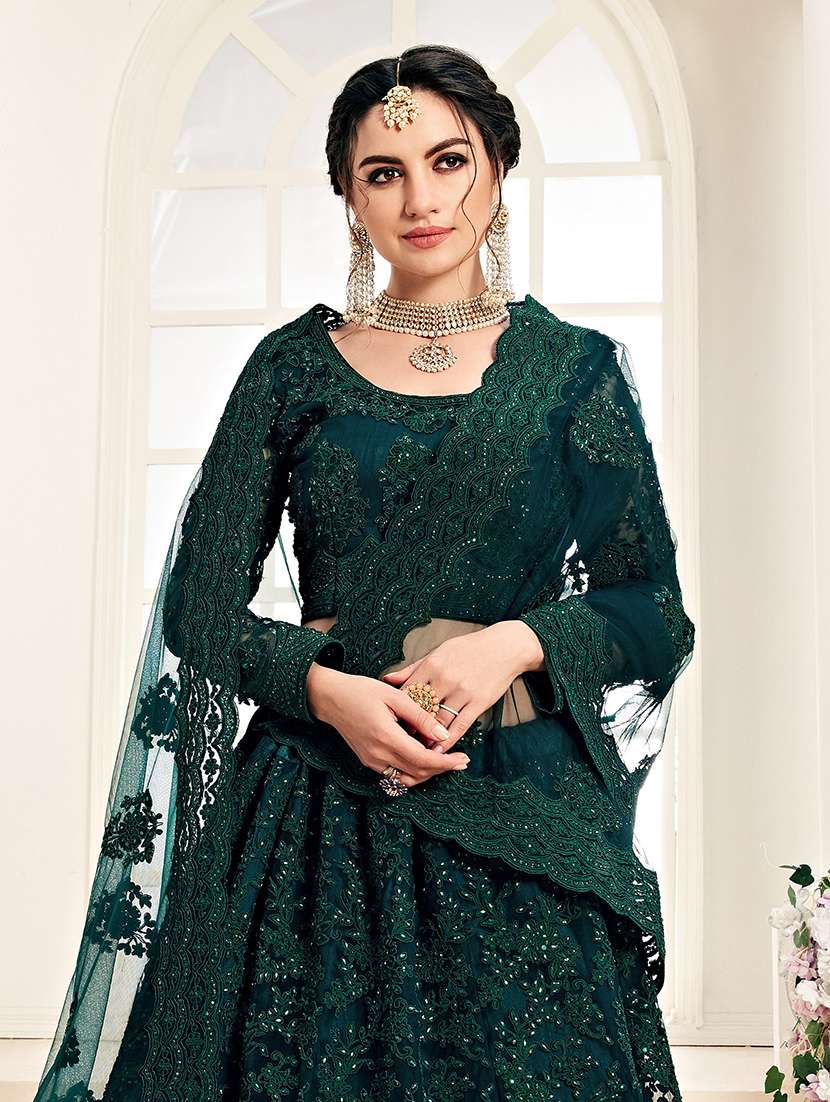 women embroidered flared lehenga choli with duppata set - 22042164 - Standard Image - 2