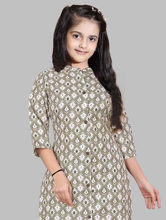 girls printed kurta and pant set - 22042254 - Standard Image - 2