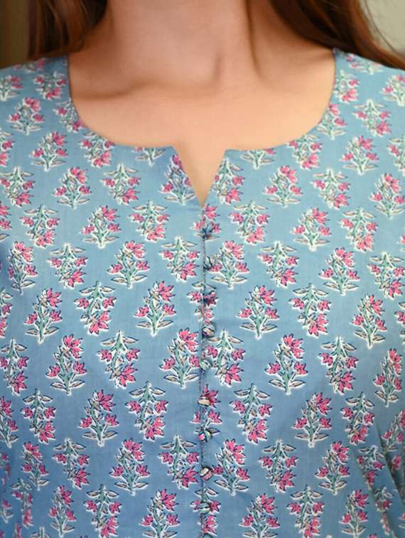 girls printed kurta and pant set - 22042263 - Standard Image - 2