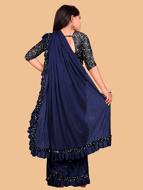 girls embellished ready to wear saree - 22042306 - Standard Image - 2