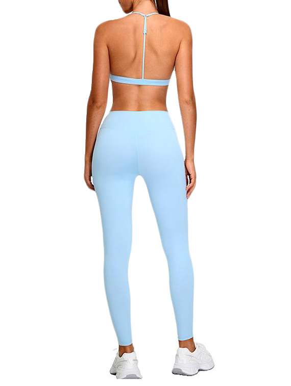 women solid sports bra and tights active wear set - 22042328 -  Standard Image - 2