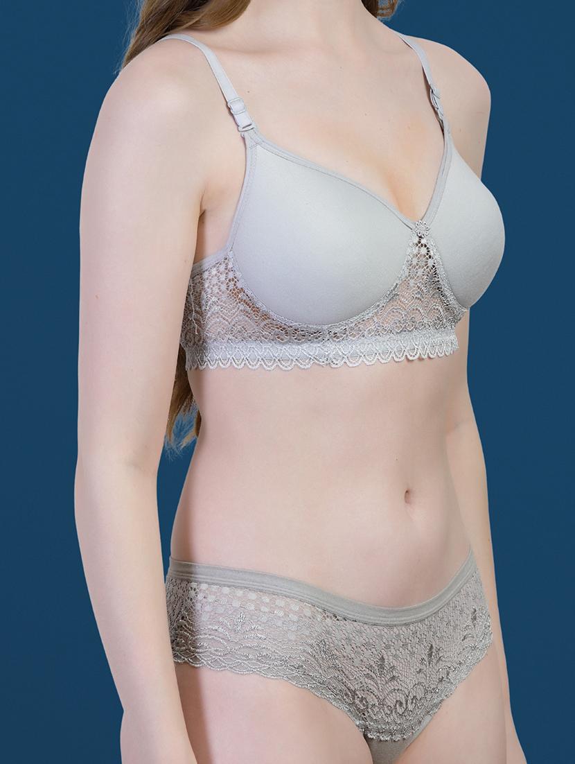 women pack of 3 solid bra and panty set - 22042358 - Standard Image - 2