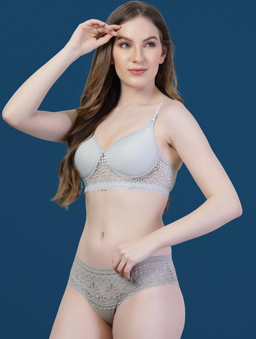 women pack of 3 solid bra and panty set - 22042361 - Standard Image - 2