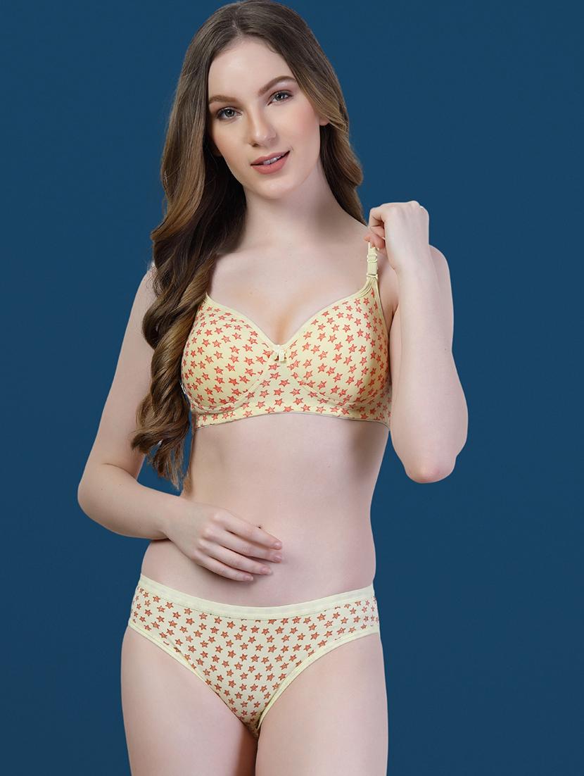 women pack of 3 printed bra and panty set - 22042365 - Standard Image - 2