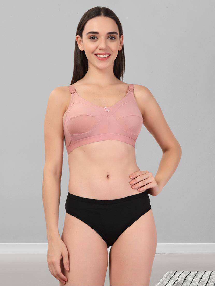 women pack of 3 solid bra and panty set - 22042375 - Standard Image - 2