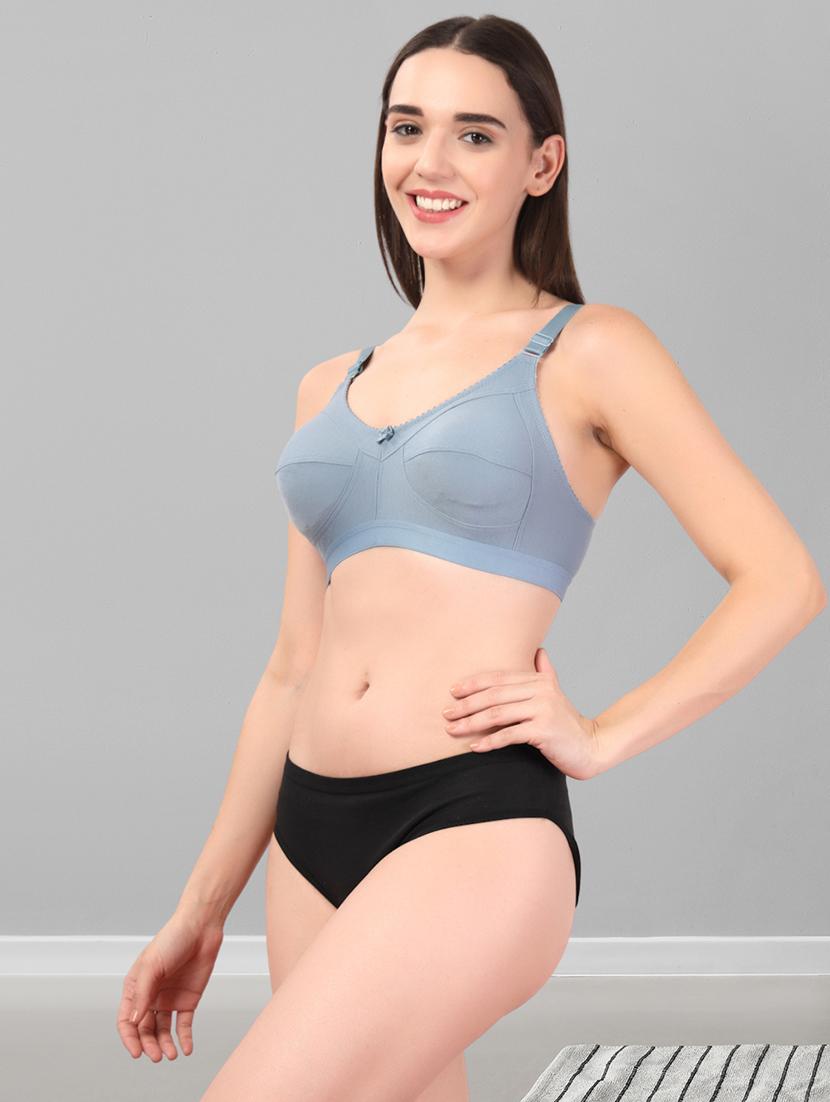 women pack of 3 solid bra and panty set - 22042376 - Standard Image - 2