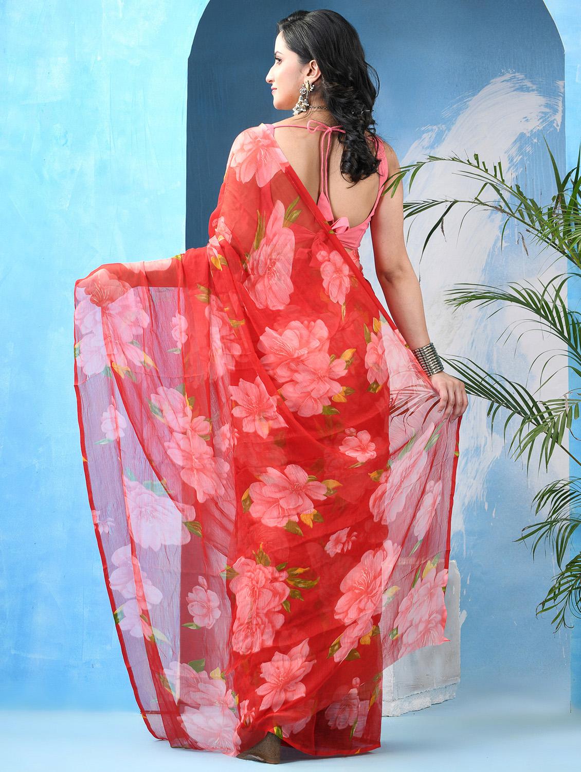women floral printed saree - 22042419 - Standard Image - 2