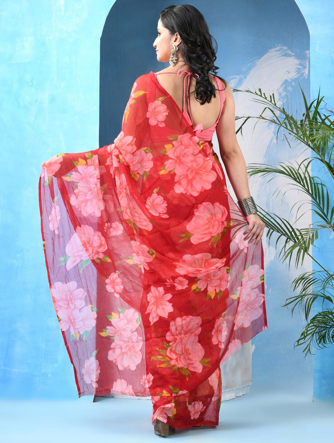 women floral printed saree - 22042421 - Standard Image - 2