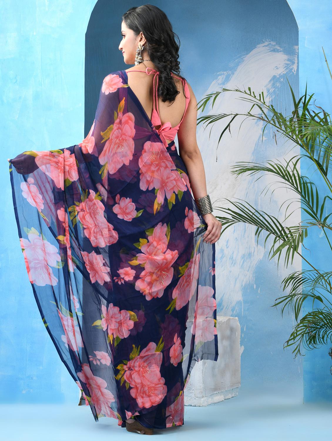 women floral printed saree - 22042422 - Standard Image - 2