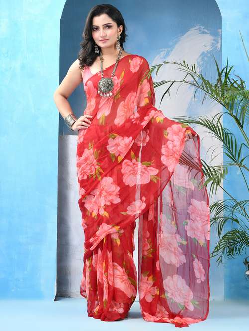 women floral printed saree - 22042424 -  Standard Image - 0