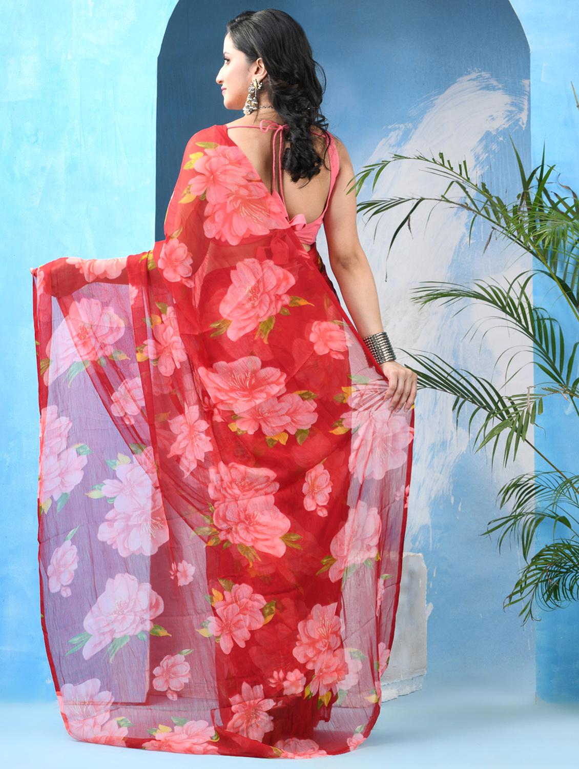 women floral printed saree - 22042424 - Standard Image - 2