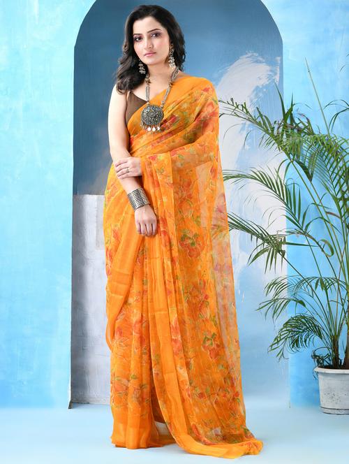 women floral printed saree - 22042426 -  Standard Image - 0