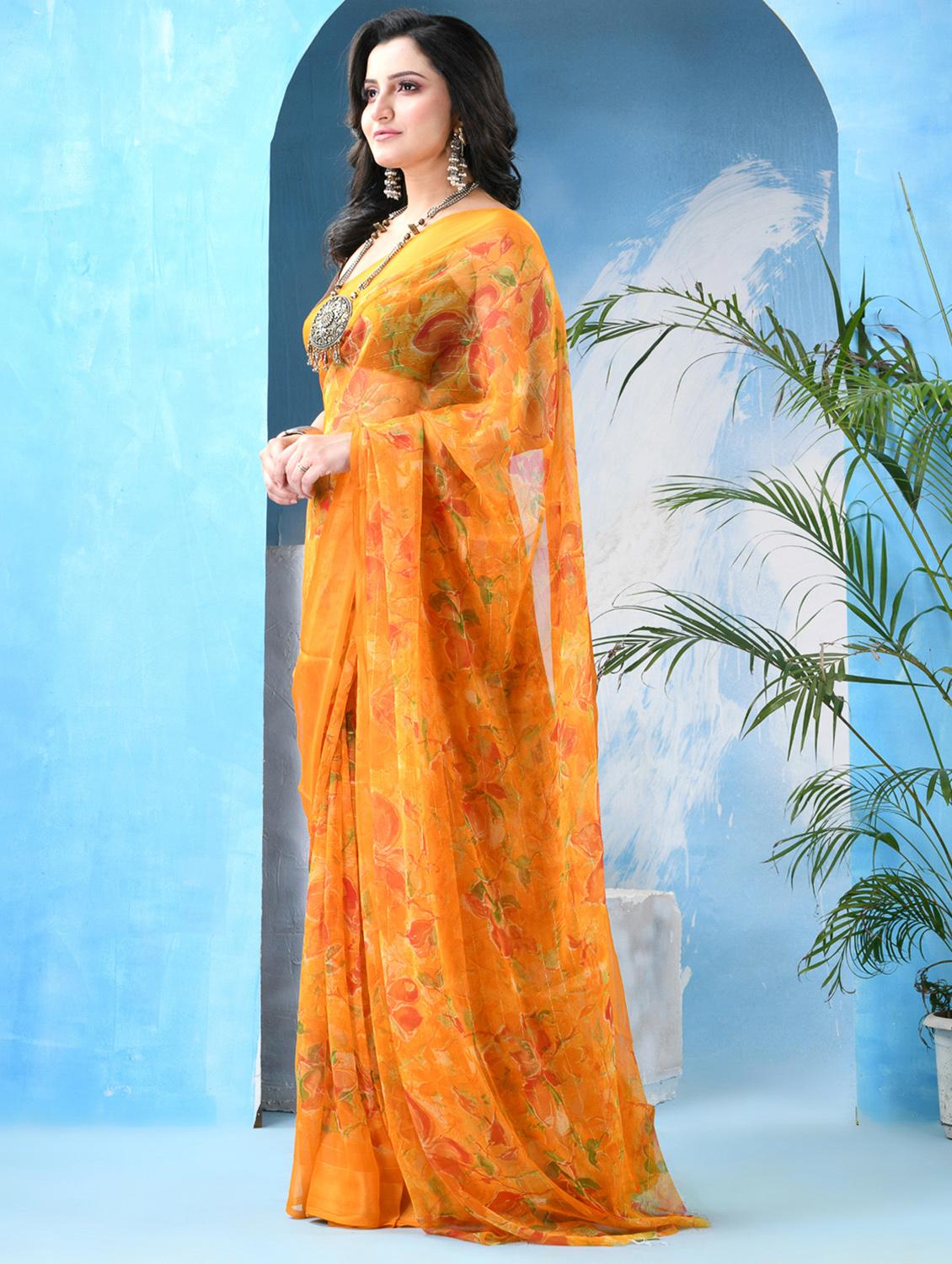 women floral printed saree - 22042426 - Standard Image - 2