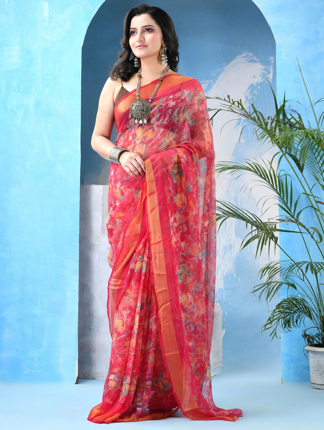women floral printed saree - 22042427 - Standard Image - 2