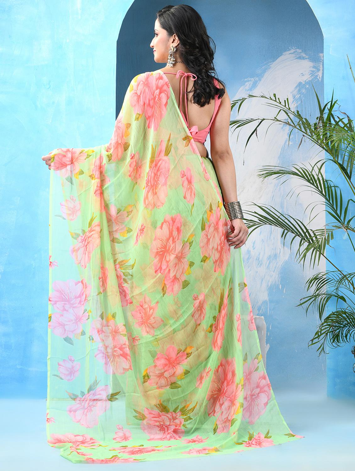 women floral printed saree - 22042440 - Standard Image - 2