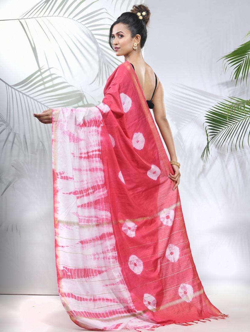 women shibori printed saree with blouse - 22042709 -  Standard Image - 2