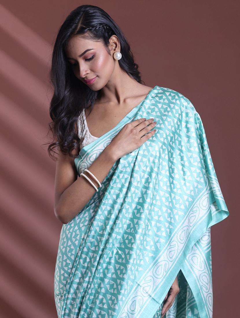women printed casual wear saree with blouse - 22042808 -  Standard Image - 2