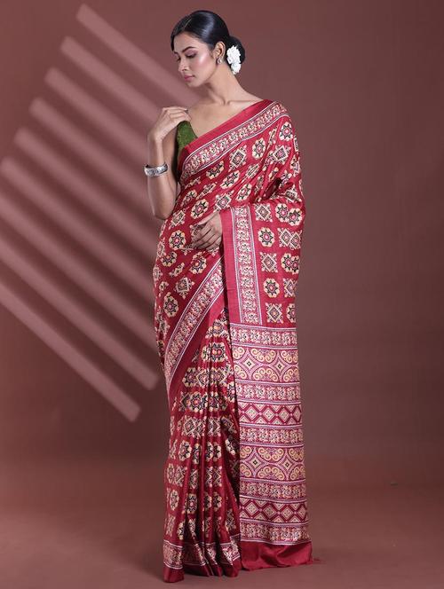 women printed casual wear saree with blouse - 22042814 -  Standard Image - 0