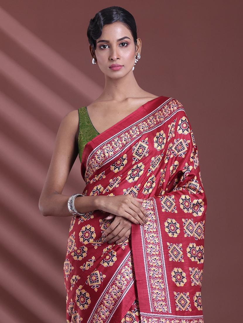 women printed casual wear saree with blouse - 22042814 - Standard Image - 2