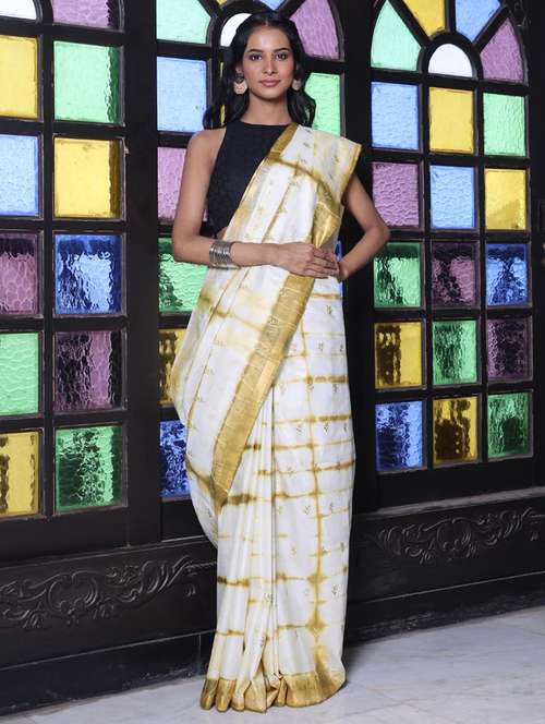 women shibori printed saree with blouse - 22042888 -  Standard Image - 0