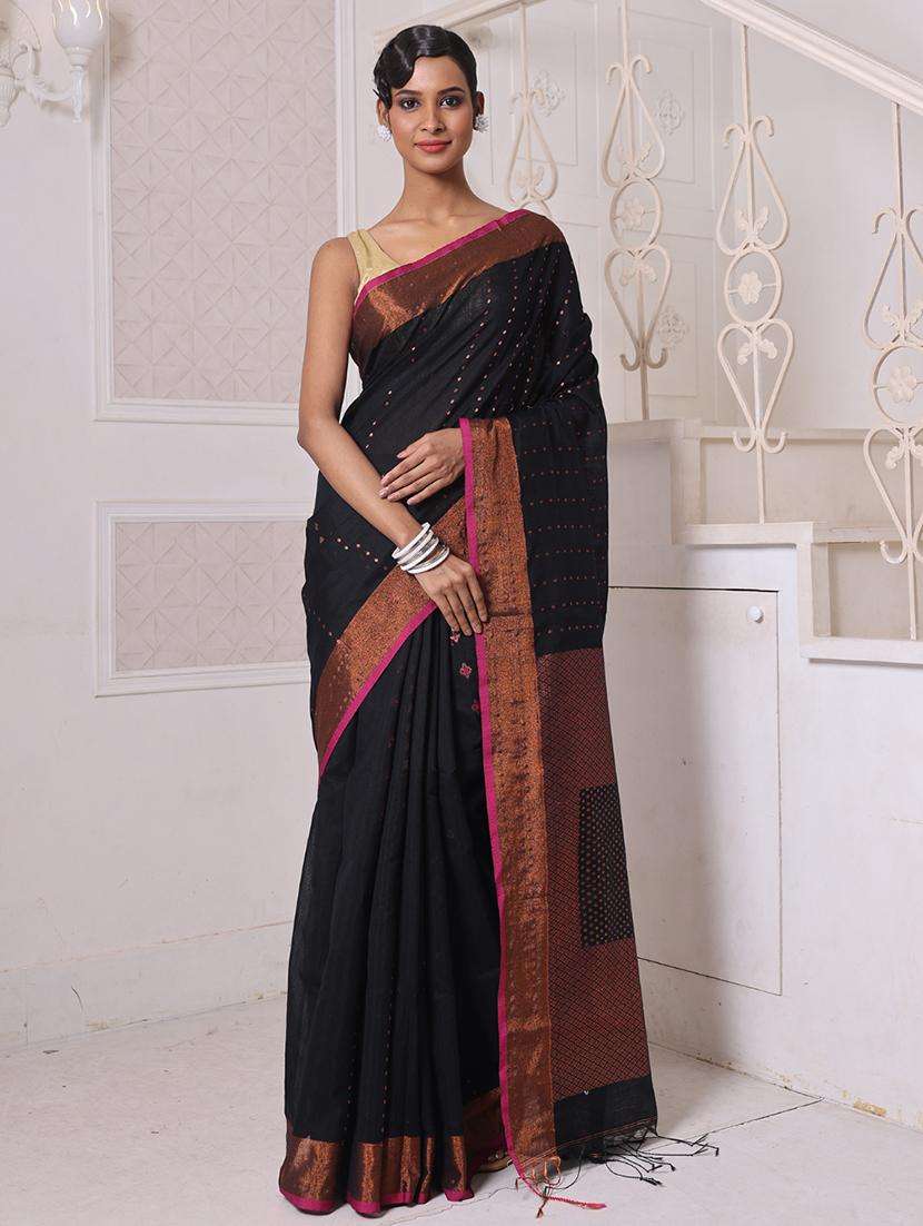 women self design chanderi saree with blouse