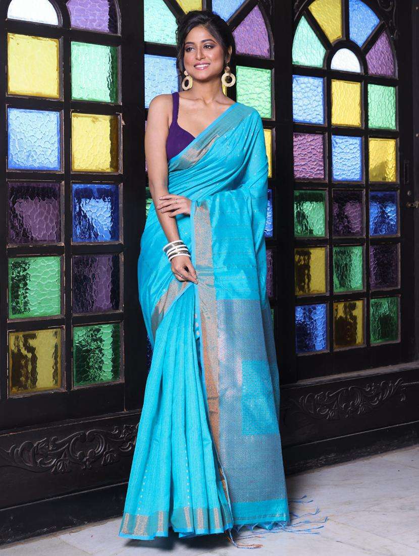 women self design chanderi saree with blouse
