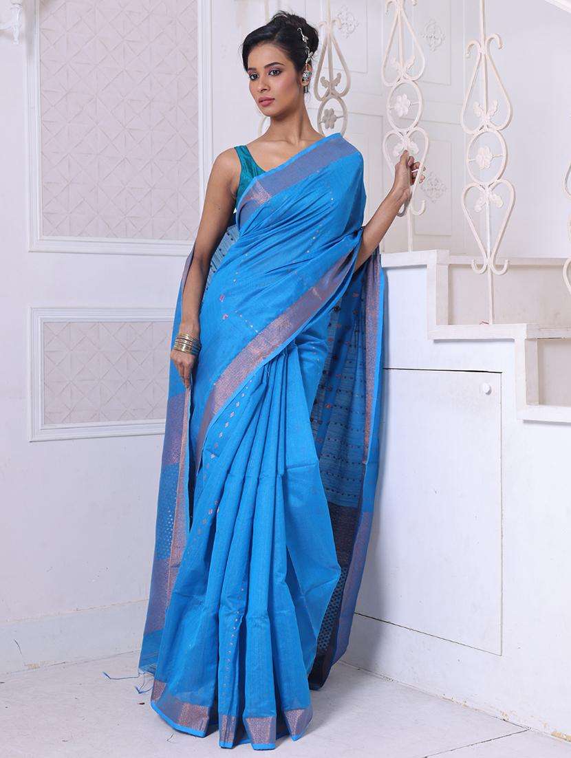 women self design chanderi saree with blouse
