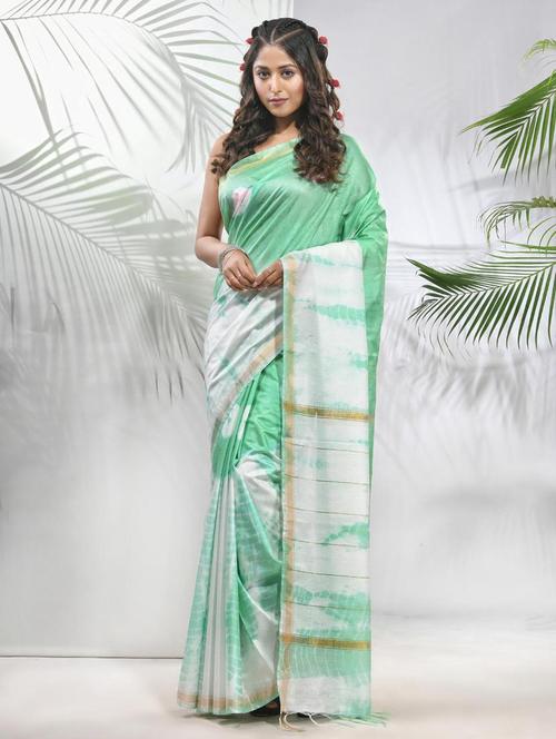 women shibori printed saree with blouse - 22042952 -  Standard Image - 0