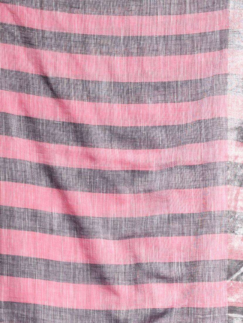 women striped handloom saree with blouse - 22042965 -  Standard Image - 2