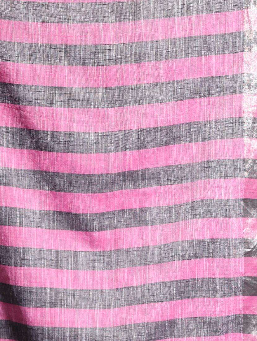 women striped handloom saree with blouse - 22042966 - Standard Image - 2