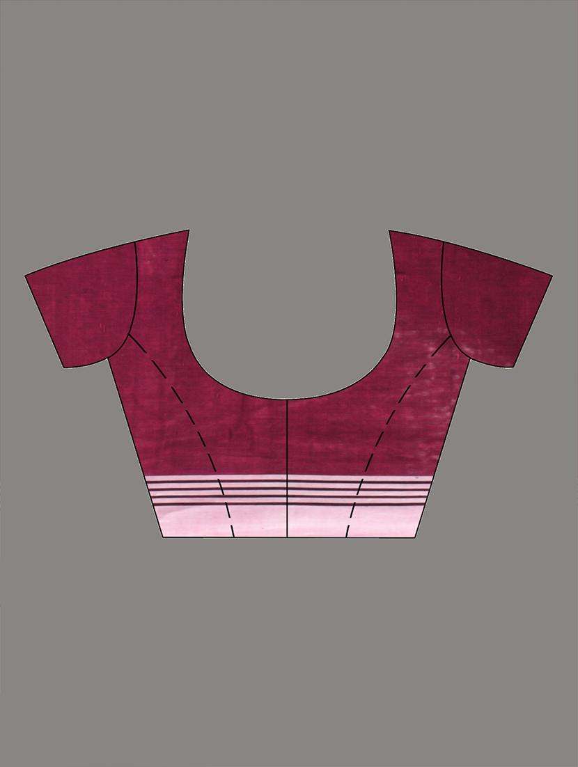 magenta cotton handloom saree with blouse - 22043028 -  Standard Image - 2