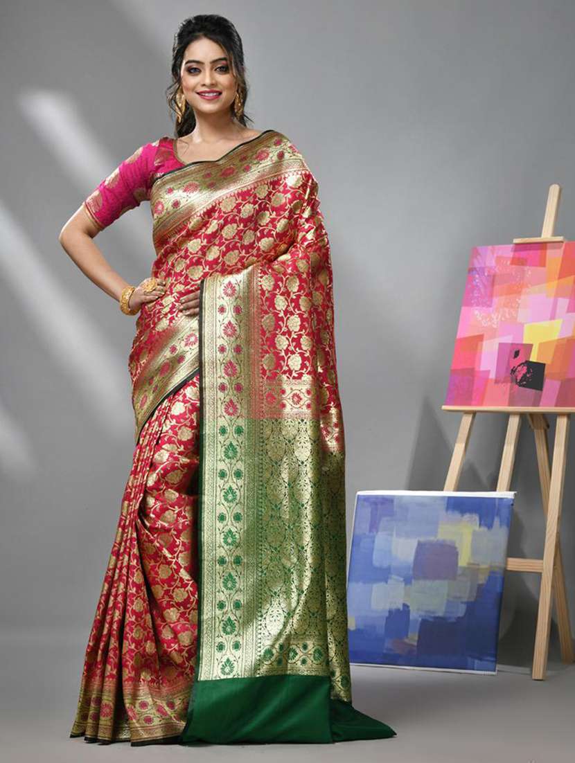 women self design banarasi saree with blouse - 22043047 - Zoom Image - 0