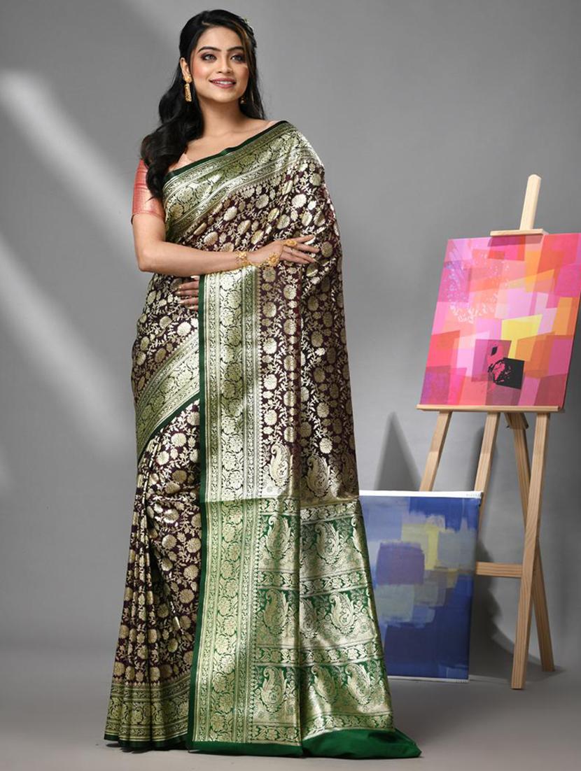 women self design banarasi saree with blouse - 22043057 - Zoom Image - 0