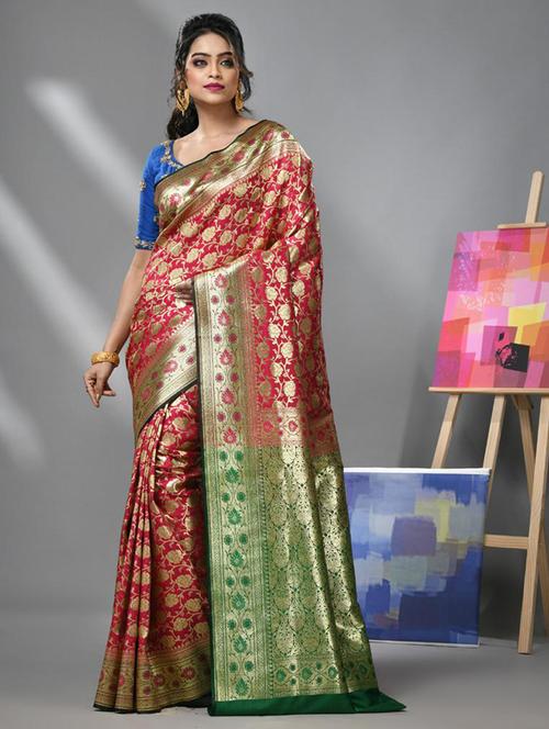 women self design banarasi saree with blouse - 22043070 - Standard Image - 0