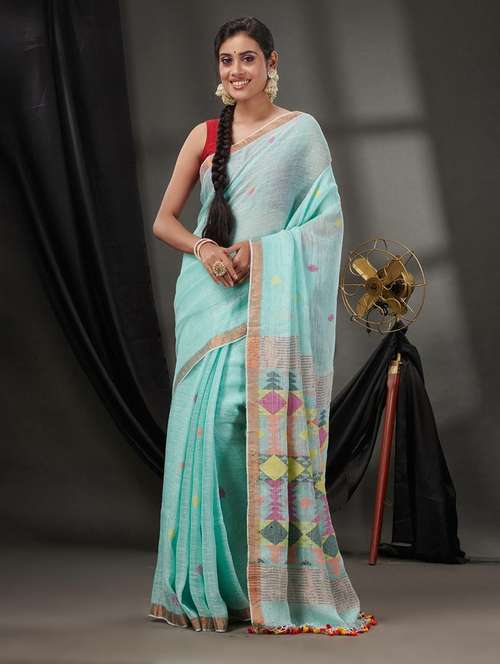 women self design handloom saree with blouse - 22043168 -  Standard Image - 0