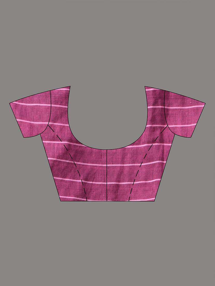 women checkered handloom saree with blouse - 22043235 -  Standard Image - 2