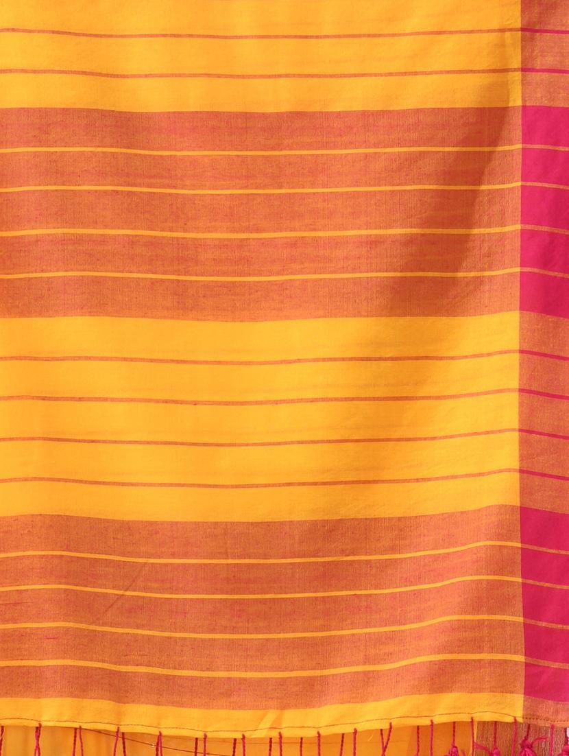 women striped handloom saree with blouse - 22043293 - Standard Image - 2