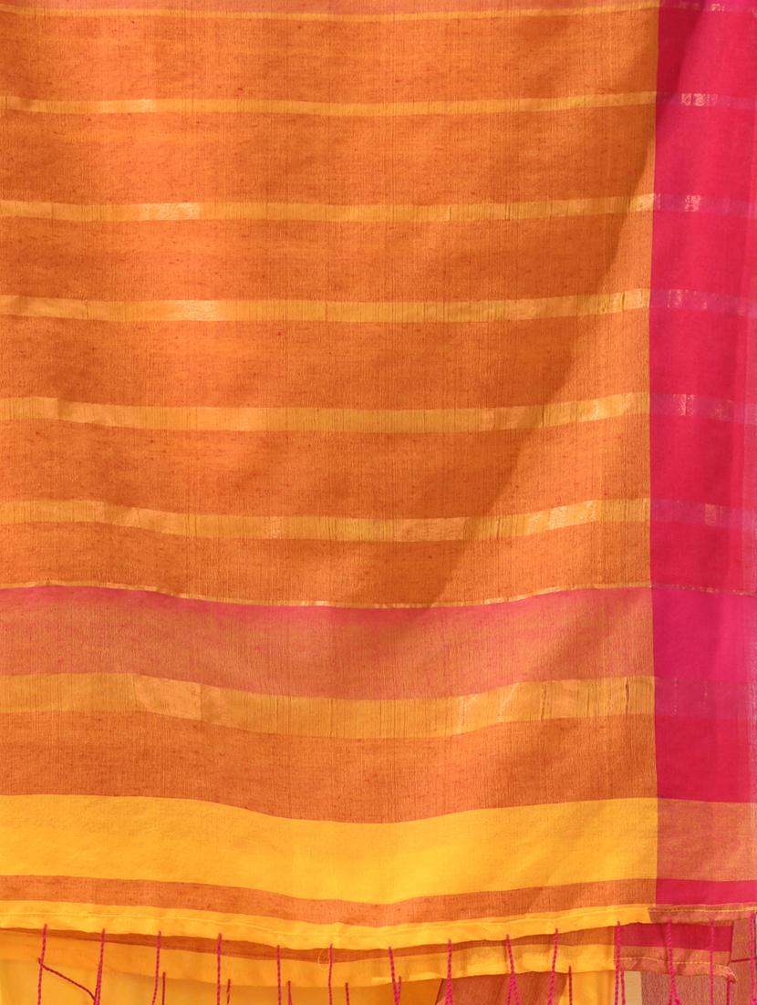 women striped handloom saree with blouse - 22043299 - Standard Image - 2