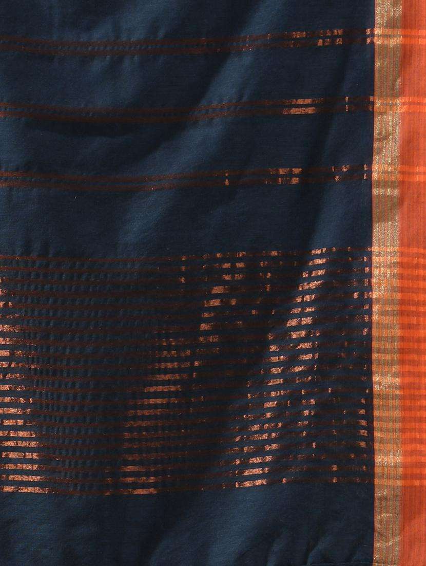 women striped handloom saree with blouse - 22043304 -  Standard Image - 2