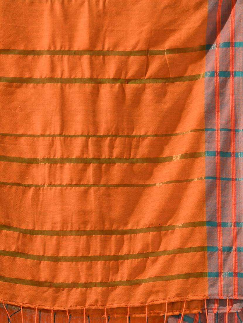 women striped handloom saree with blouse - 22043311 -  Standard Image - 2