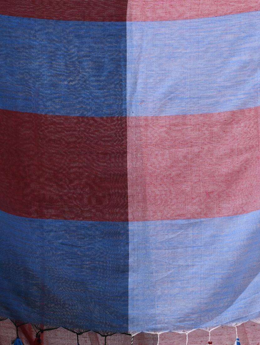 women color block handloom saree with blouse - 22043327 -  Standard Image - 2