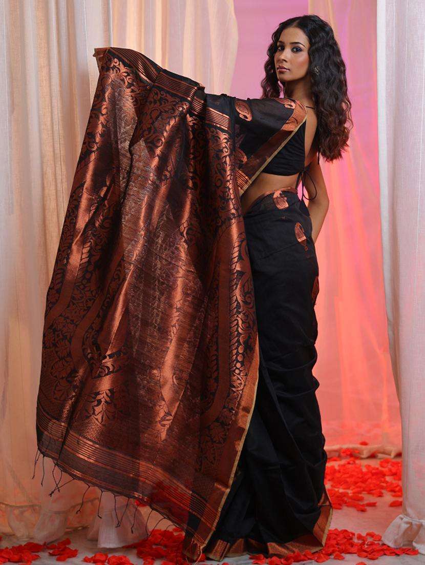 women self design tant saree with blouse - 22043360 -  Standard Image - 2