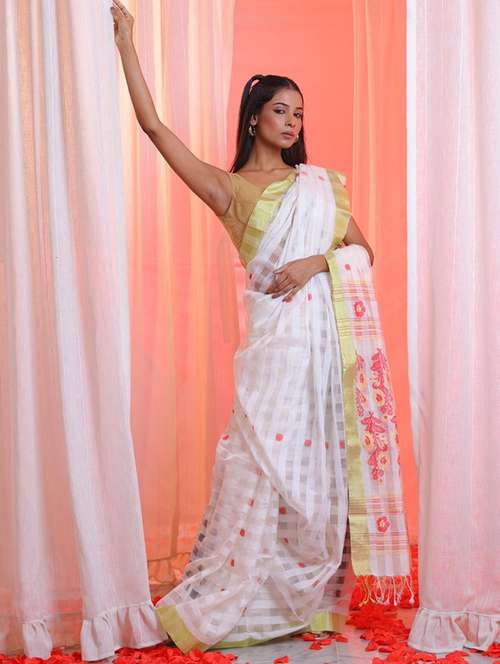 women self design handloom saree with blouse - 22043377 - Standard Image - 0