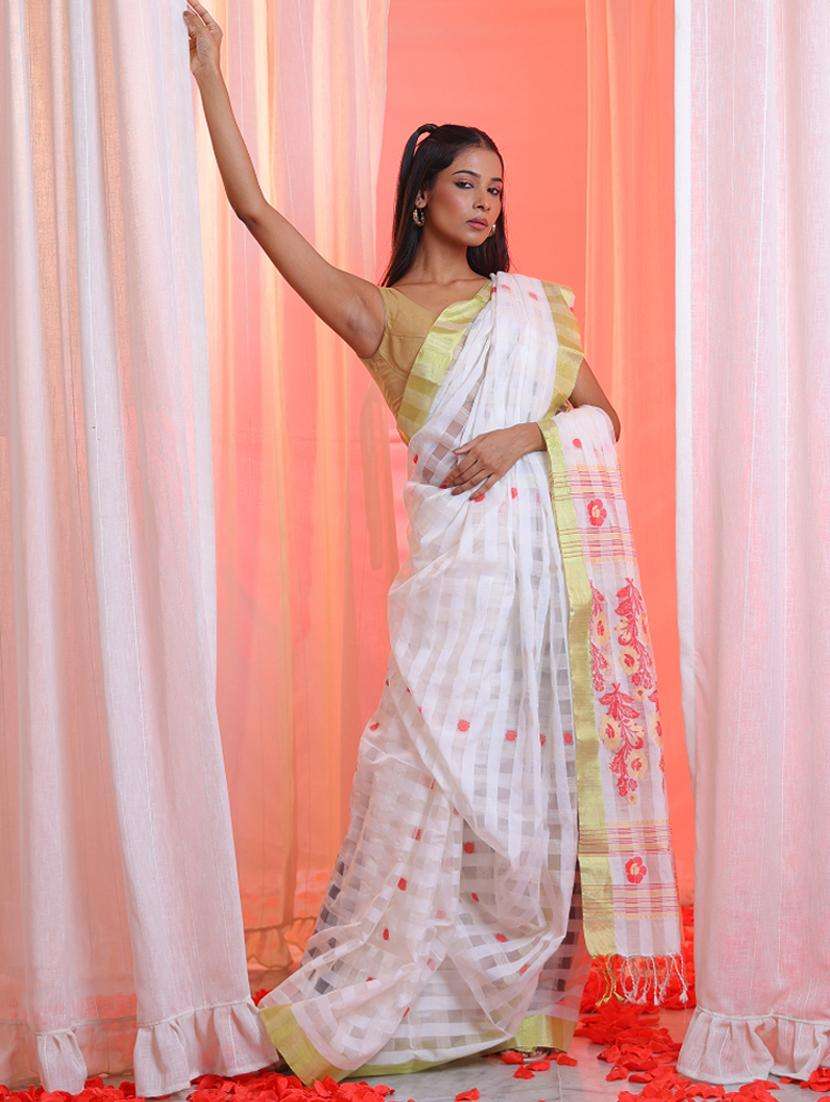 women self design handloom saree with blouse - 22043377 - Zoom Image - 0