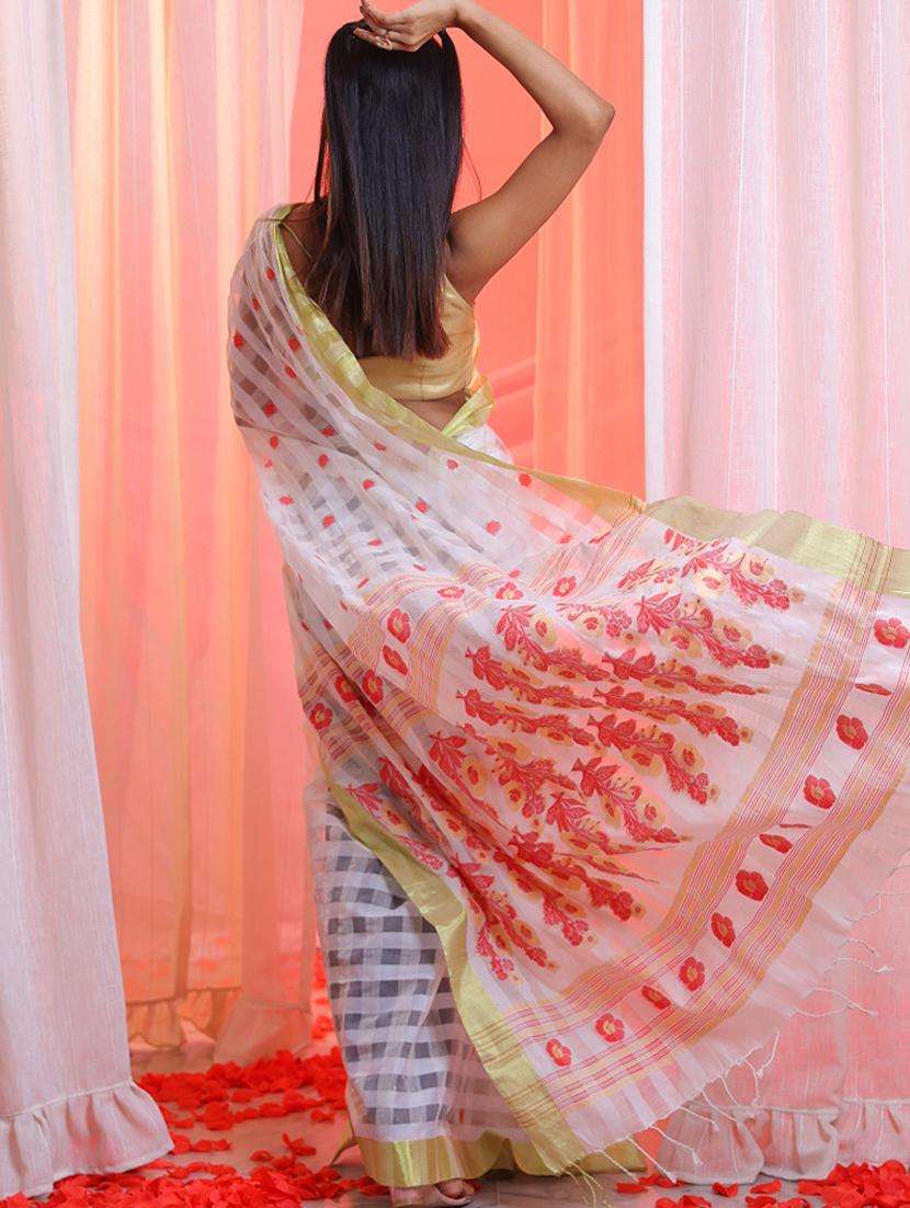 women self design handloom saree with blouse - 22043377 - Standard Image - 2